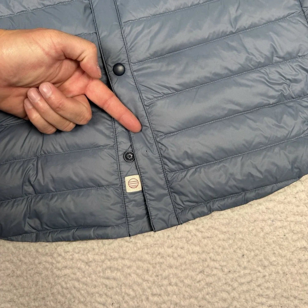 Marine Layer Mens Puffer Snap Front Over-Shirt Jacket Size Large Blue Colorblock